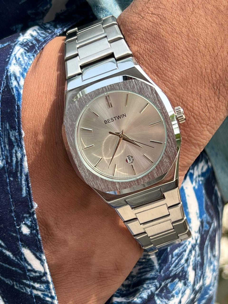 Bestwin Mens Watch Stainless Steel Date Adjustable( 1 Year Machine Warranty )