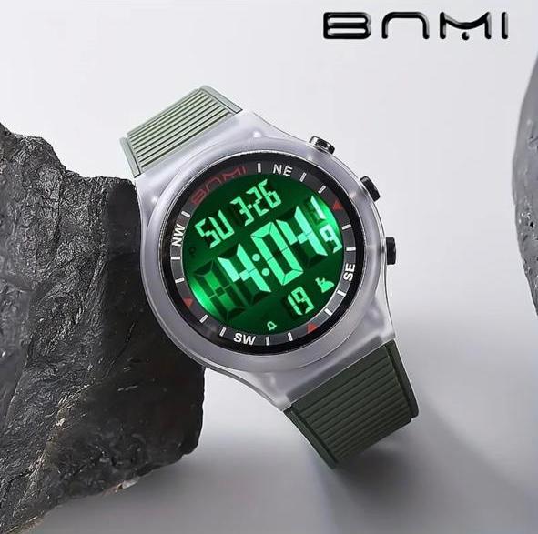 BNMI EL Light Sports Electronic Watch For Outdoor, 118 Inch WR Digital Alarm Wrist Watch For Men Women Sports