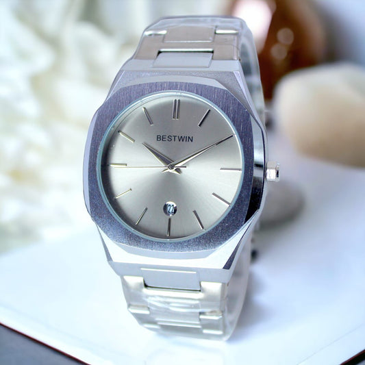 Bestwin Mens Watch Stainless Steel Date Adjustable( 1 Year Machine Warranty )